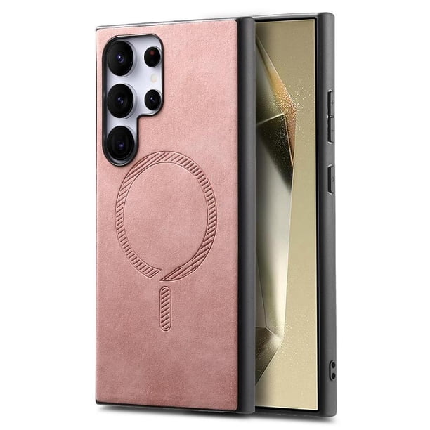 Magnetic Slim Case for Samsung Galaxy S24 Ultra with Camera Guard & Anti-Scratch Back Pink