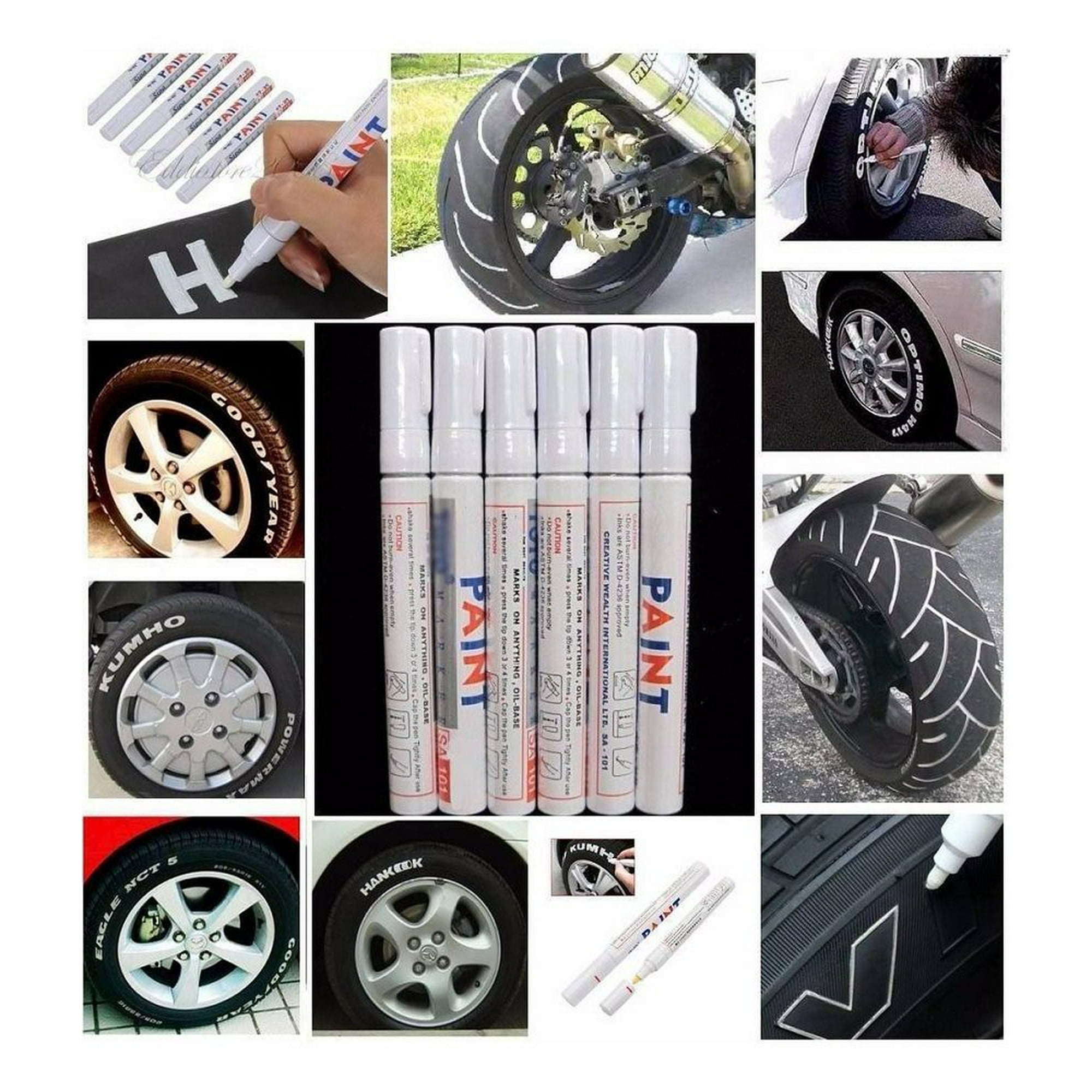 Genrico - Plumón Lápiz Marcador Blanco Para Pintar Llantas Blanco