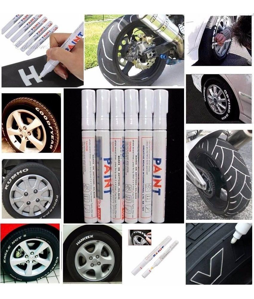 Genrico - Plumón Lápiz Marcador Blanco Para Pintar Llantas Blanco