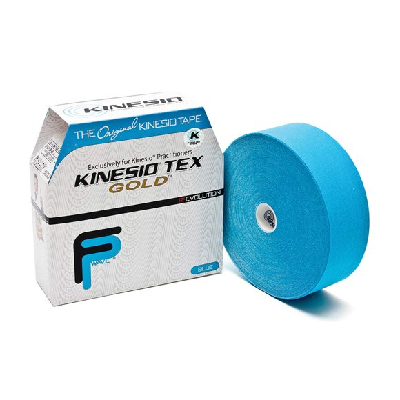 Cinta deportiva terapéutica Kinesio Tex Gold FP azul de 2 cm x 31 m