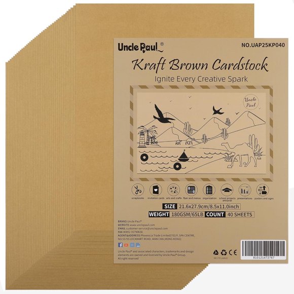 Cartulina Uncle Paul Kraft 180 gsm 65 lb