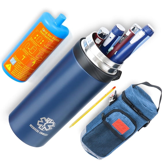 Estuche De Viaje Insulin Cooler 48h Para 7 Bolígrafos Con Soporte Para Botellas