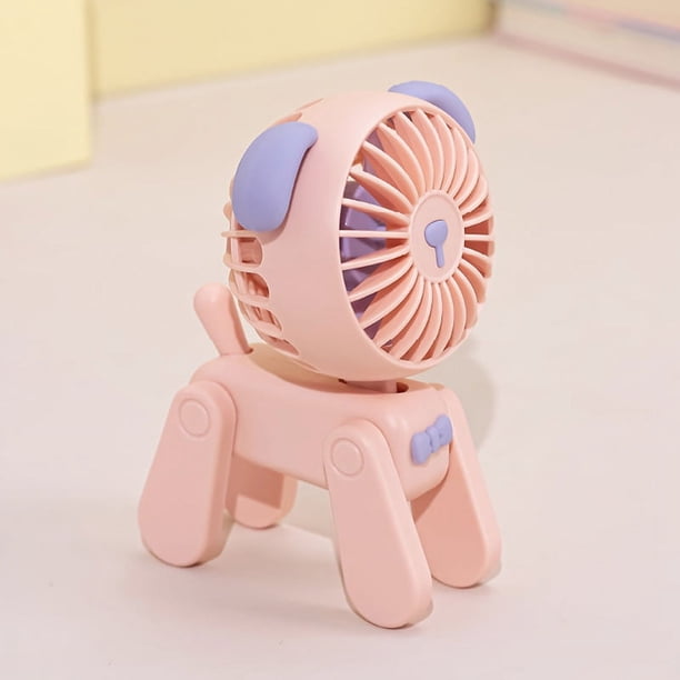 1PC Deer/Dog Portable Handheld Battery Powered Fan, 500mAh USB Rechargeable Battery Operated Fan Desk Fan Mini Small Fan