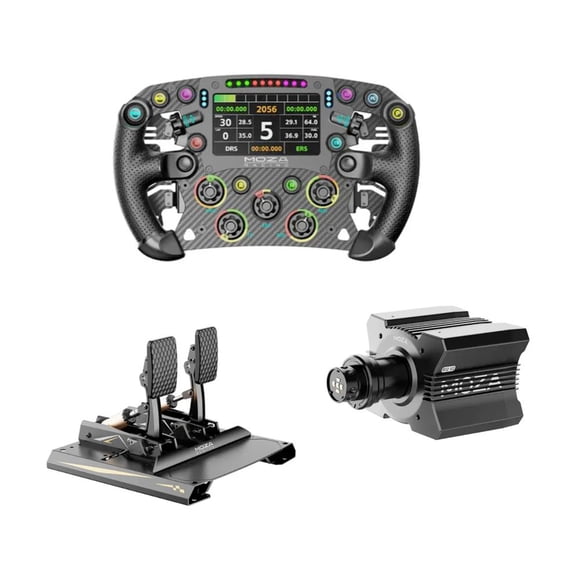 Pack Moza Base R12 + Volante FSR2 + Pedales CRP2