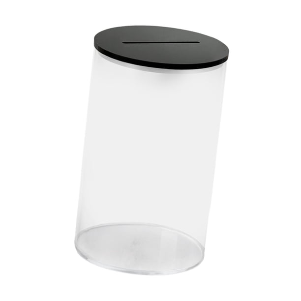 Hucha para adultos y niños, tarro de ahorro transparente que se puede abrir, decoración del hogar, hucha para Festival, pasillo, sala de estar , tapa negra S
