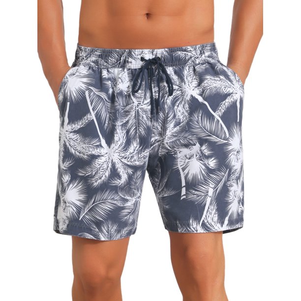 INSPIRE CHIC Pantalones Cortos de Playa de Verano para Hombre con Patrón de Contraste y Cordón 28 Azul Oscuro