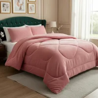 Casadeliacl - Cobertor Cubrecama Con Chiporro 2 Plazas Liso Rosado Liso