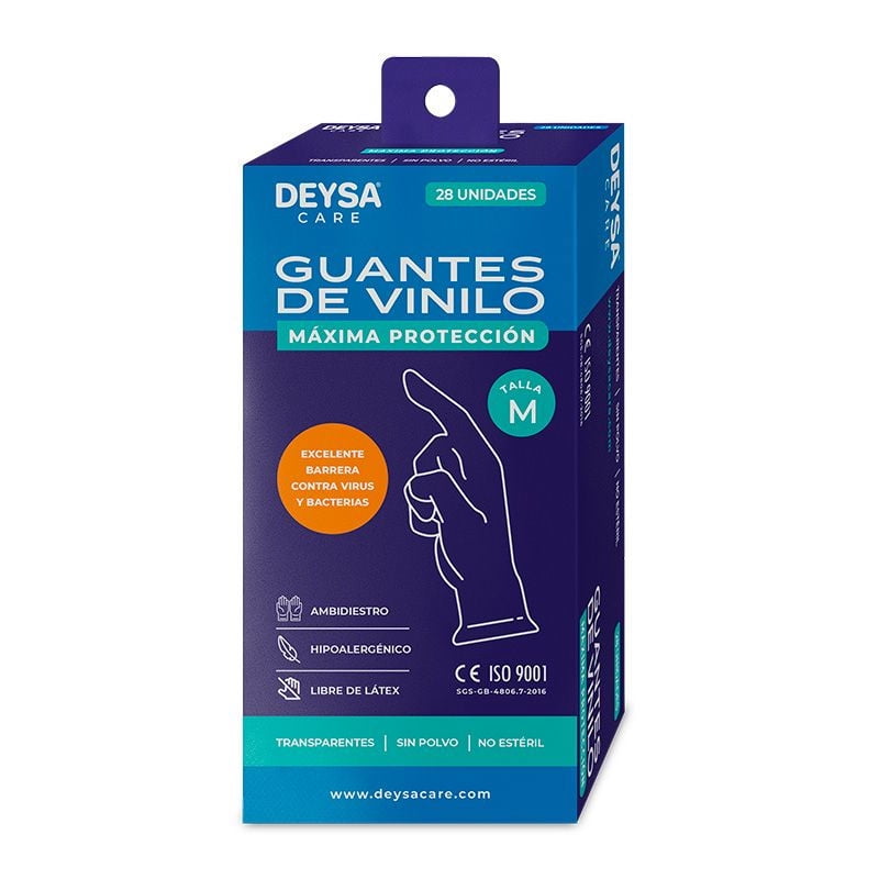 Guantes De Vinilo Talla M 28 Un Deysa Care