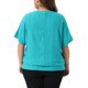thumbnail image 3 of Agnes Orinda Camiseta de Mujer Talla Grande para el Día de San Patricio con Dobladillo de Doble Capa y Ojal, Cuello Redondo, Mangas de Murciélago, Blusas de Verano Casual 1X Verde Lago, 3 of 6
