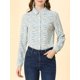 thumbnail image 5 of INSPIRE CHIC Camisa de Mujer con Botones, Manga Larga, Cuello en Punta, Estampado Floral Pequeño, Oficina, Talla M, Blanco-Azul Floral, 5 of 8