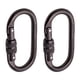 thumbnail image 2 of 2 Piezas Oval 25KN Tornillo Bloqueo Mosquetón Gancho Escalada Rappel Rescate, 2 of 5