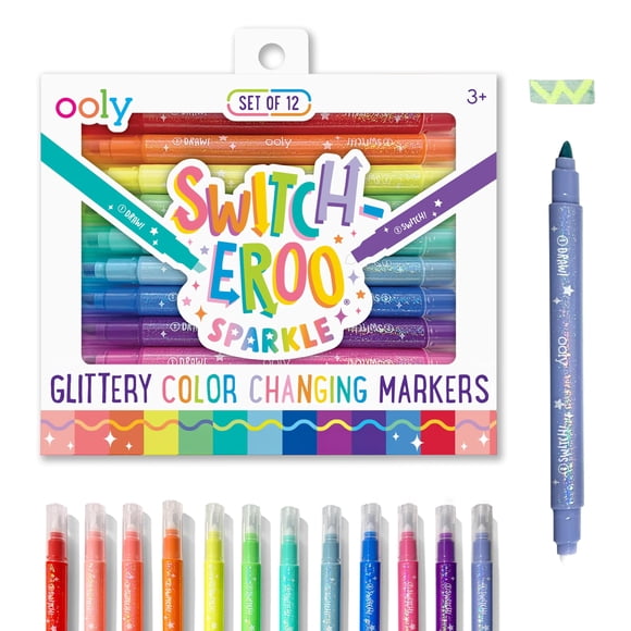 Rotuladores que cambian de color Ooly Switch-eroo Sparkle, paquete de 12