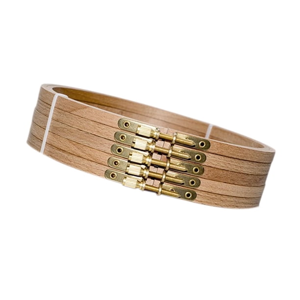 5x Aros de bordado Marco de bordado Aros circulares Aros de madera de haya resistentes y ajustables Lazos de para proyectos de bricolaje Diámetro interior 155 cm