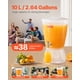 thumbnail image 2 of Dispensador de bebidas VEVOR de plástico de 10 L con compartimento para hielo, 2 of 9