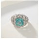 thumbnail image 2 of Anillo de Compromiso de Gema Azul Mar de 6 Quilates Corte Radiante Anillos de Promesa de Boda Anillo de Diamante Grande Simulado de Plata Esterlina 925 CZ para Mujer Esposa Novias Joyería Fina, 2 of 7