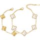thumbnail image 1 of Pulsera MEFELAY de trébol de cuatro hojas en oro de 18K para mujer, 1 of 3