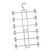 Magideal - Colgador De Faldas Para Armario, Colgador De Faldas Y Pantalones Múltiples, Organizadores De Armario, Colgador De Pantalones De 6 Niveles Para Ropa De Blanco