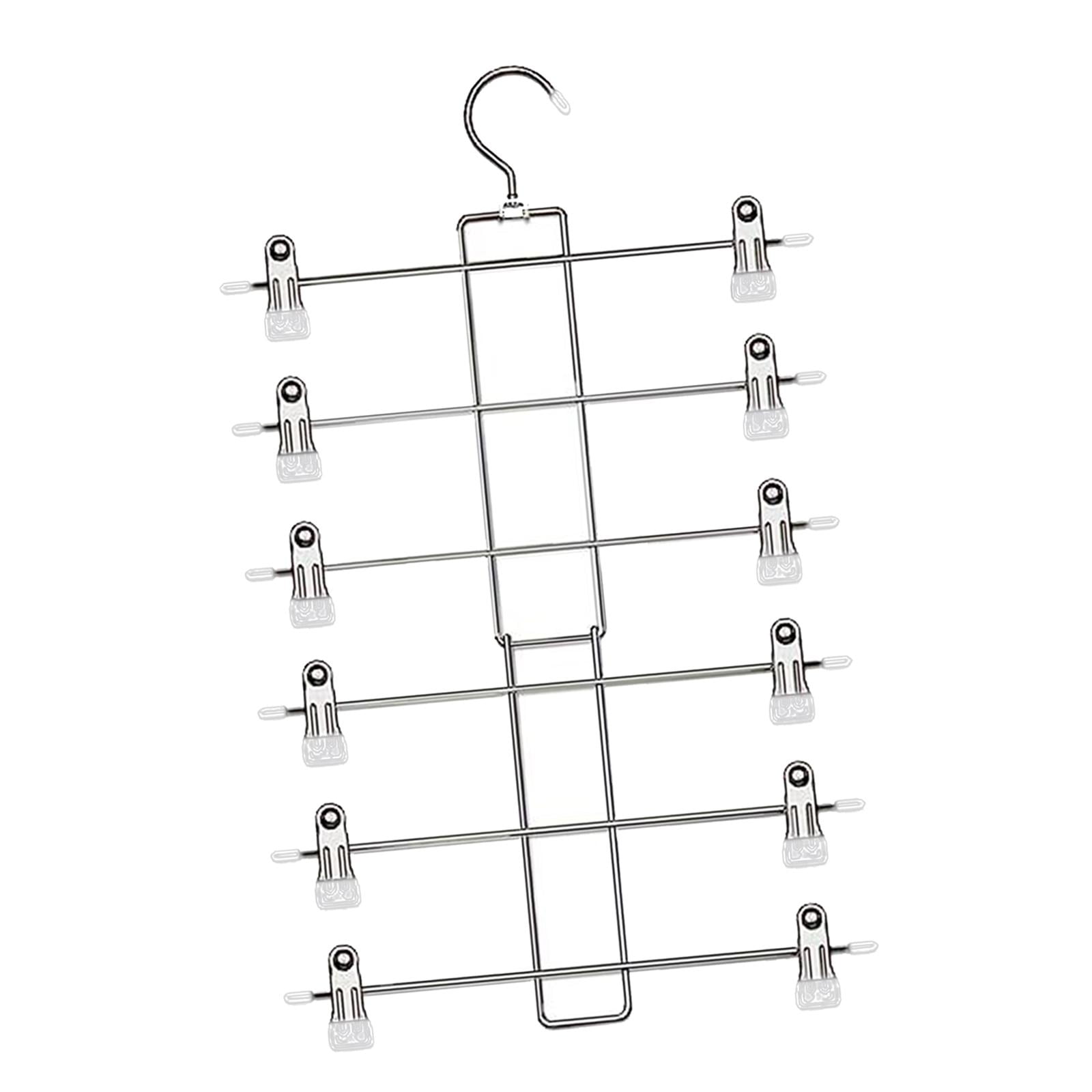 Magideal - Colgador De Faldas Para Armario, Colgador De Faldas Y Pantalones Múltiples, Organizadores De Armario, Colgador De Pantalones De 6 Niveles Para Ropa De Blanco