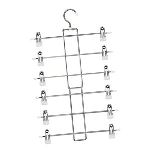 Magideal - Colgador De Faldas Para Armario, Colgador De Faldas Y Pantalones Múltiples, Organizadores De Armario, Colgador De Pantalones De 6 Niveles Para Ropa De Blanco