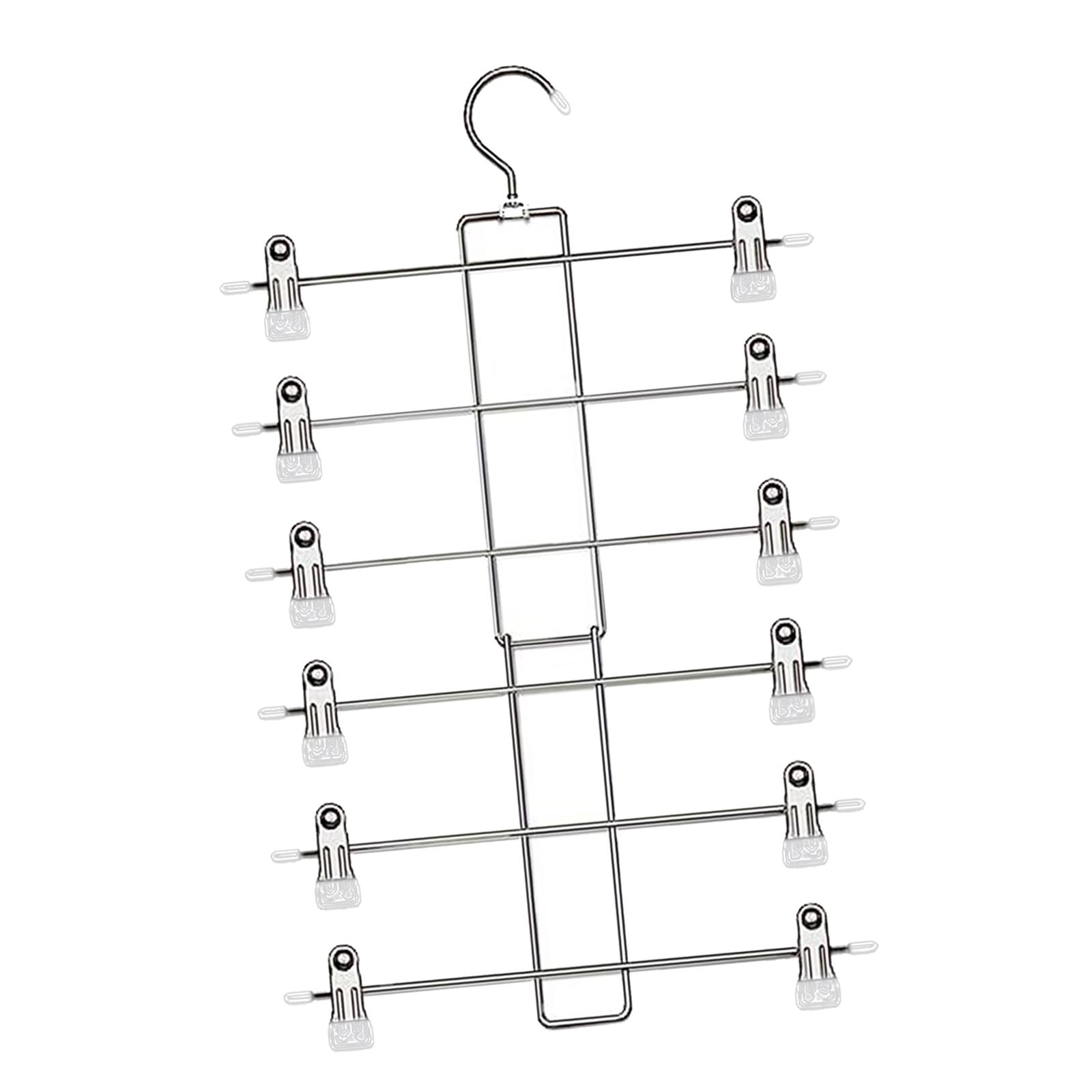 Magideal - Colgador De Faldas Para Armario, Colgador De Faldas Y Pantalones Múltiples, Organizadores De Armario, Colgador De Pantalones De 6 Niveles Para Ropa De Blanco