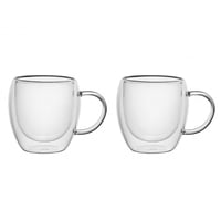 Set 2 Pzs Tazas Doble Pared 220Ml Borosilicato Viena Lugano