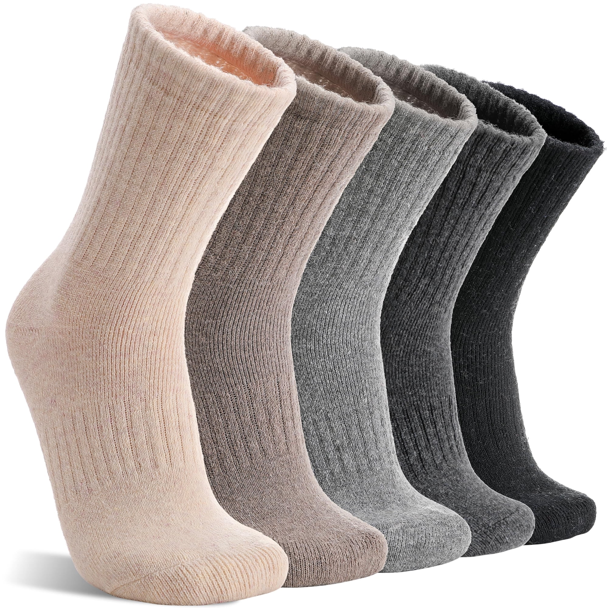 Calcetines Moggei De Lana Merino Para Mujer, Senderismo E Invierno, 5 Pares