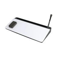 Magideal - Pizarra Blanca De Escritorio Con Organizador De Cristal, Cajón, Bloc De Notas, Superficie Ergonómica Para Escribir, Ideal Para El Hogar, La Oficina O Negro