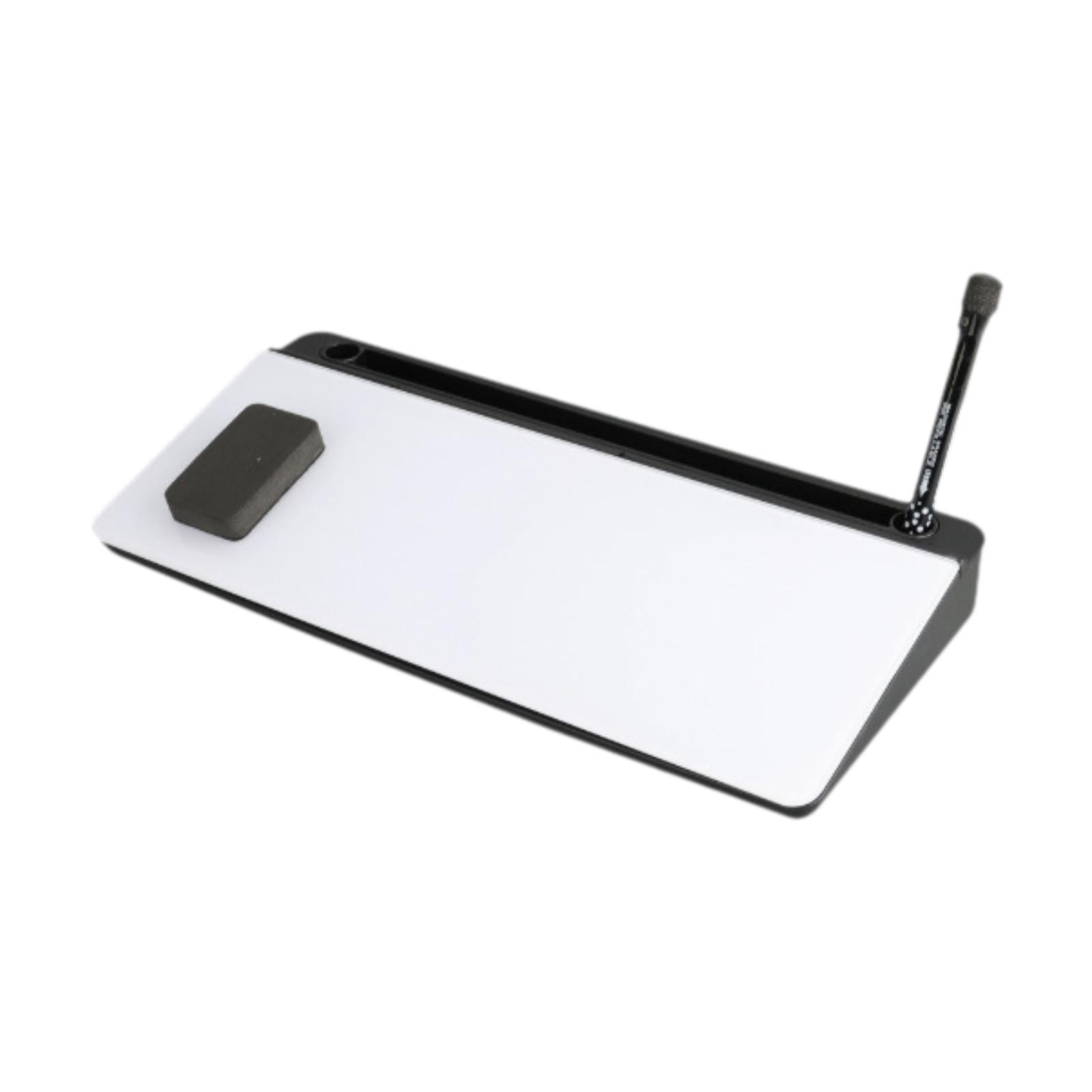 Magideal - Pizarra Blanca De Escritorio Con Organizador De Cristal, Cajón, Bloc De Notas, Superficie Ergonómica Para Escribir, Ideal Para El Hogar, La Oficina O Negro