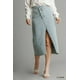 thumbnail image 1 of CCWHOLESALESCLOTHINGS Falda de Mezclilla con Abertura en la Cintura y Botones Delanteros Asimétricos en Azul, 1 of 5