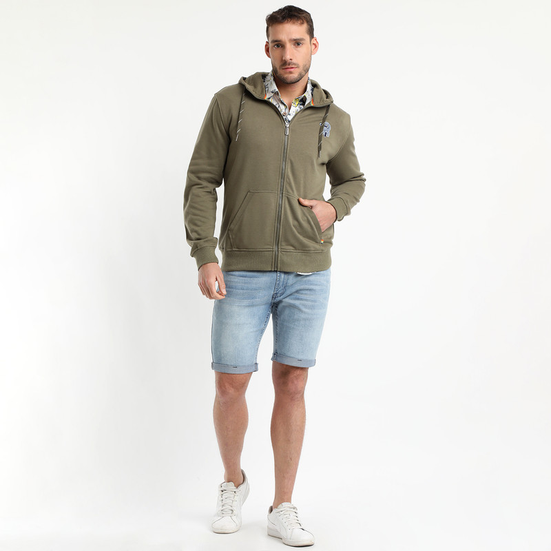 Truval - Poleron Full Zipper Khaki Oscuro