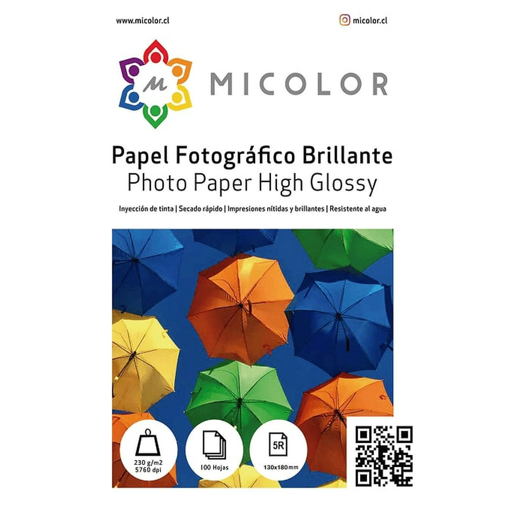 Micolor - Papel Fotografico Brillante 5r (13x18 Cm) 230g 100 Hojas