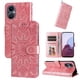 thumbnail image 1 of Funda tipo cartera FOXDOCK para OPPO Reno 7Z , diseño girasol en relieve, cuero PU, cierre magnético, soporte y tarjetero, 1 of 5
