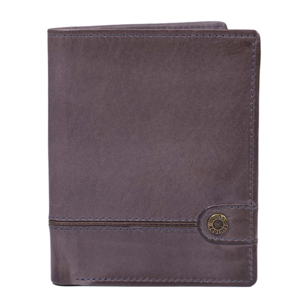 Billetera De Cuero Hombre Gino Rodinis Texas 1.161 Gris/marrón
