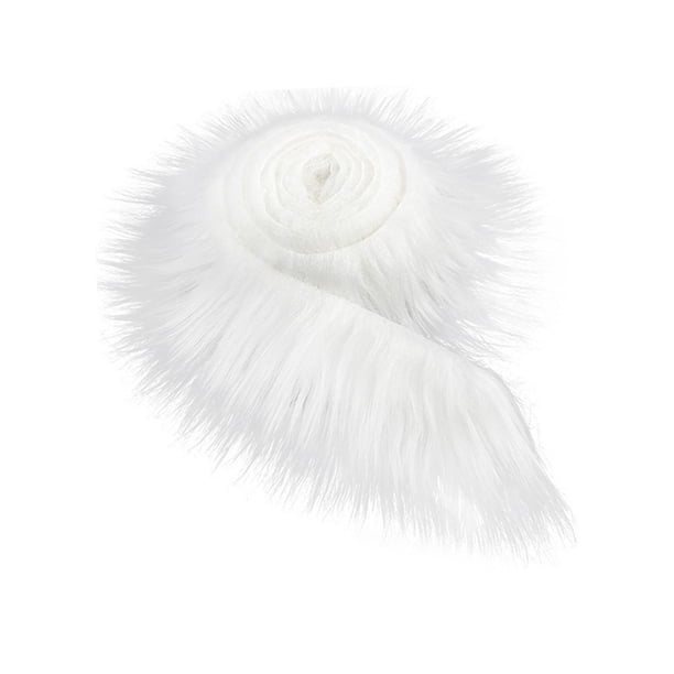 Tela De Piel Sintética Para Disfraz, Parches De Piel Lanuda, Tela Para Ropa De Fiesta, Vacaciones, Color Blanco