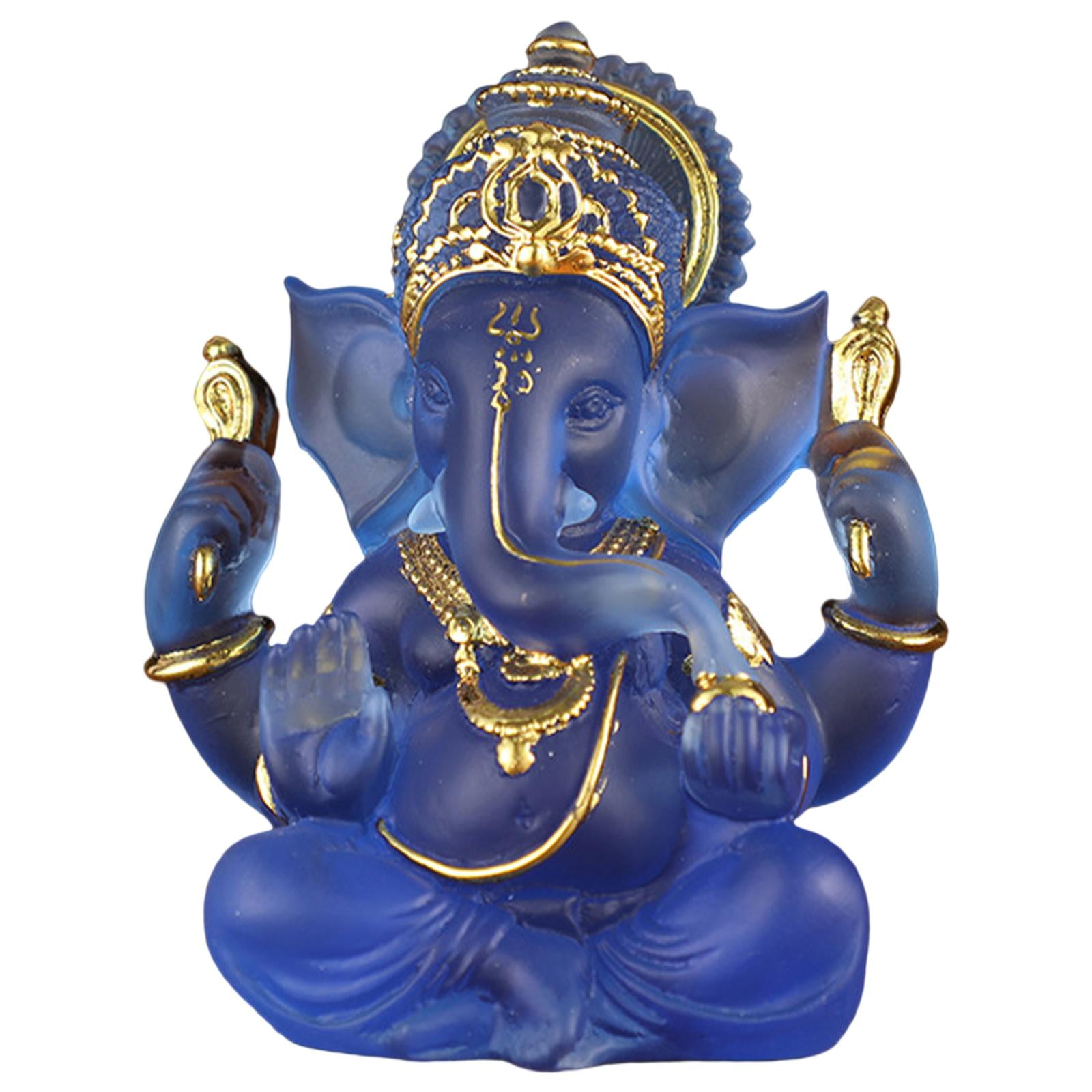 Magideal - Lord Estatuas- Estatua Hindú Escultura De Resina Estatuilla De Buda Indio Adornos De Decoración De Regalo Hechos A Mano Para El Hogar, Jardín, , Azul