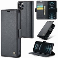 Caseme Tipo Cartera Iphone 12 Pro Max Con Cierre Magnético, Rfid, Tarjetero, Soporte, Carga Inalámbrica