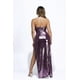thumbnail image 2 of Saronite Top Halter con Sobrepelliz Laminado y Falda Larga Abierta, Morado (para Mujer), 2 of 4