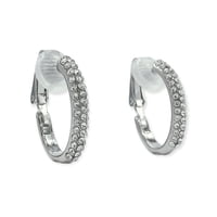 Elbauldejuma - Aros Sin Perforacion Argollas Finas Zirconios Bañado Plata