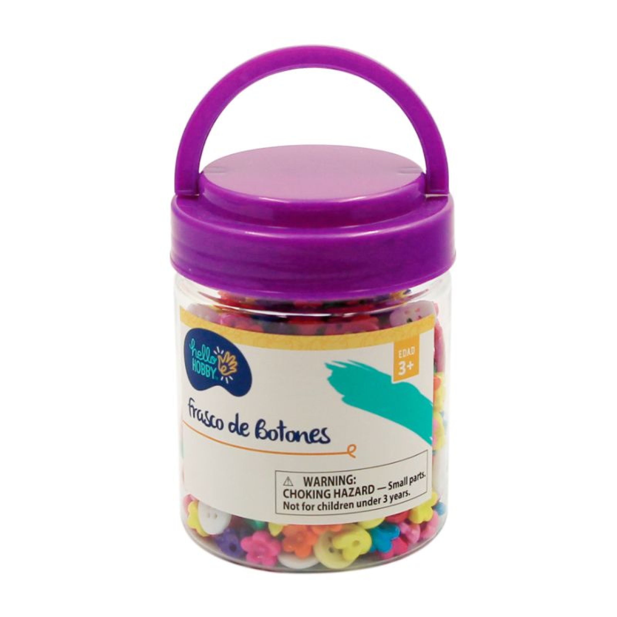 Frasco De Botones Mixta Con Forma De Flor Y Forma Redonda, Colores Surtidos Hello Hobby