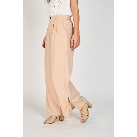 Pantalón Macarena Con Amarras Eclipse Beige M