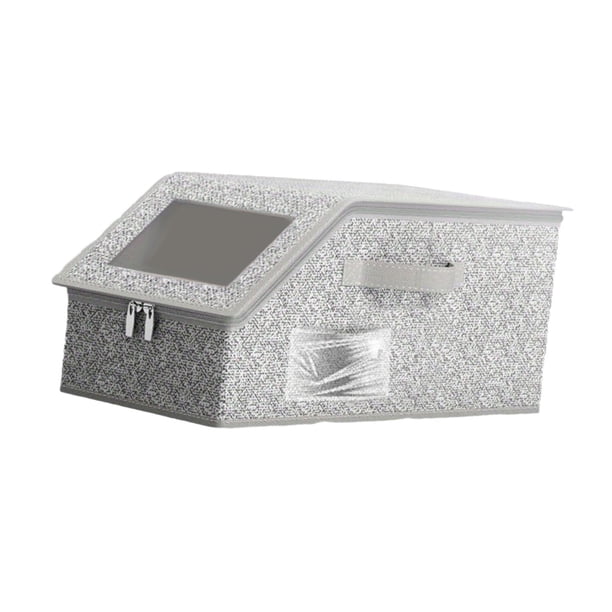 Organizador De Sombreros De Fácil Acceso, Versátil, Gris, Con Cierre De Cremallera, Caja De Almacenamiento Para Sombreros
