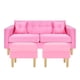 thumbnail image 1 of Sofa New Retro 3C + 2 Pouf Felpa 05 Rosado, 1 of 6