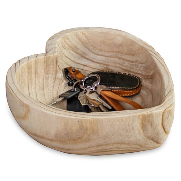 Cuenco Decorativo De Madera 10 Grande En Forma De Corazón Para Mesa