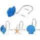 thumbnail image 2 of Gancho para cortina de ducha, 12 unidades, de resina, decorativo, con forma de concha y estrella de mar, para decoración del hogar y el baño (azul), 2 of 7