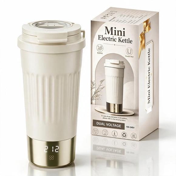 Hervidor Eléctrico LUUPONKO 400 ml 100‑240 V LCD Beige