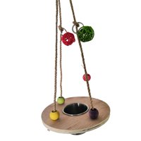 Magideal - De Alimentación Para Pájaros, Tazas, Jaula De Riego De Juguete, Dispensador De Alimentos De Material Acero Inoxidable, Soporte De Percha , Pelota Trenzada