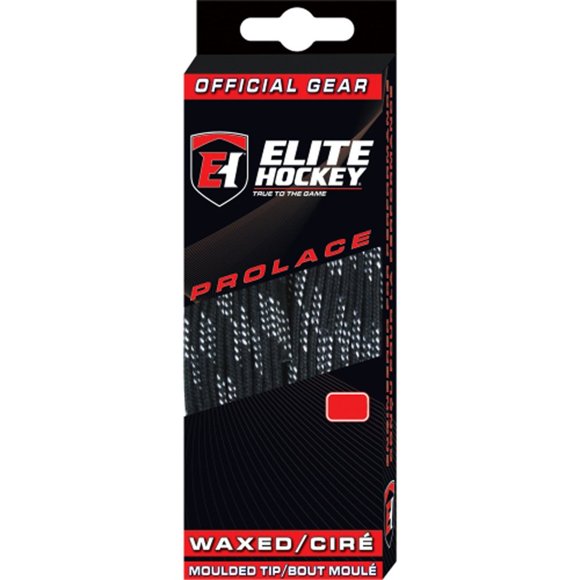 Cordones Elite Hockey 305 cm encerados negro/blanco
