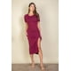 thumbnail image 2 of Vestido Midi Con Dobladillo Dividido Y Fruncido Lateral Con Cordón, 2 of 2