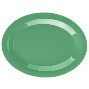 Imahe - Plato Ovalado Melamina Verde 30 X 23 Cm
