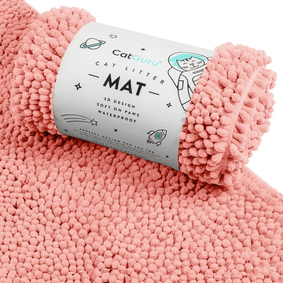 Alfombra impermeable para arena de gato CatGuru XXL color coral, alta resistencia